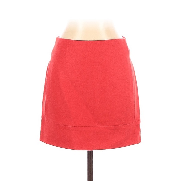 J Crew Coral Orange Wool Blend Mini Skirt 0 - Picture 9 of 10